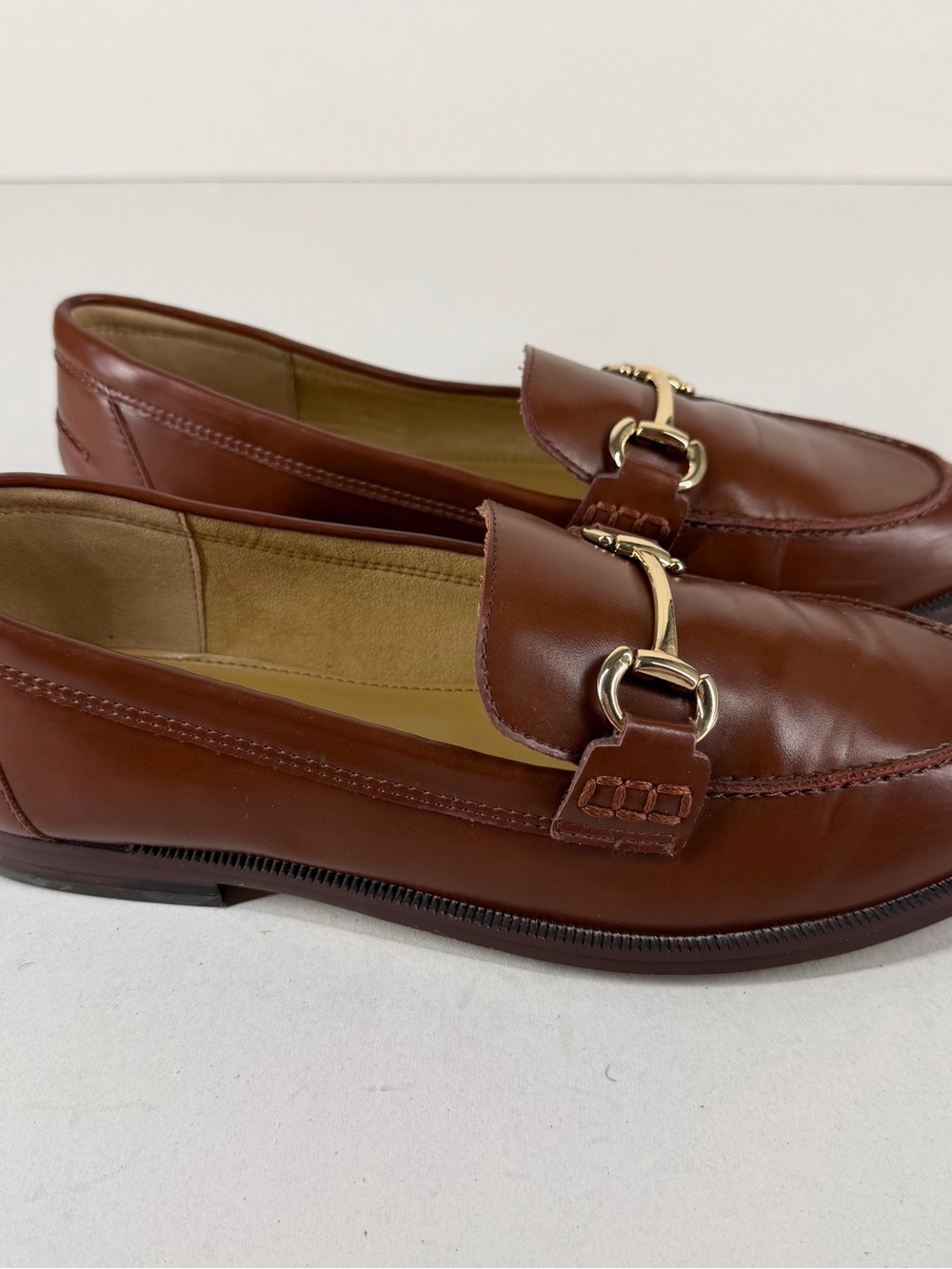 J.Crew Brown Horsebit Women's Loafers Size 8.5M Classic Preppy Flats